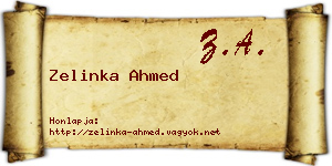Zelinka Ahmed névjegykártya